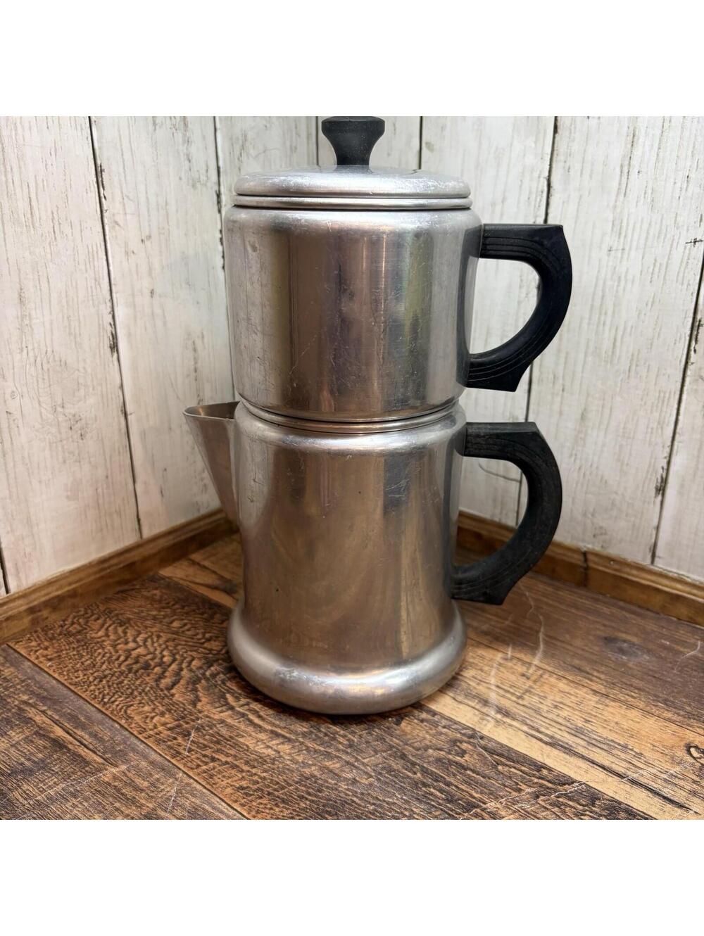 Vintage West Bend Kwik Drip 6 Cup Pour Over Coffee Pot Aluminum Ware